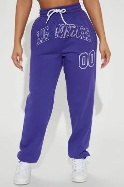 Fashion Nova Los Angeles Jersey Jogger - Purple