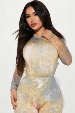 Fashion Nova Always Lucky Legging Set - Mustard/combo