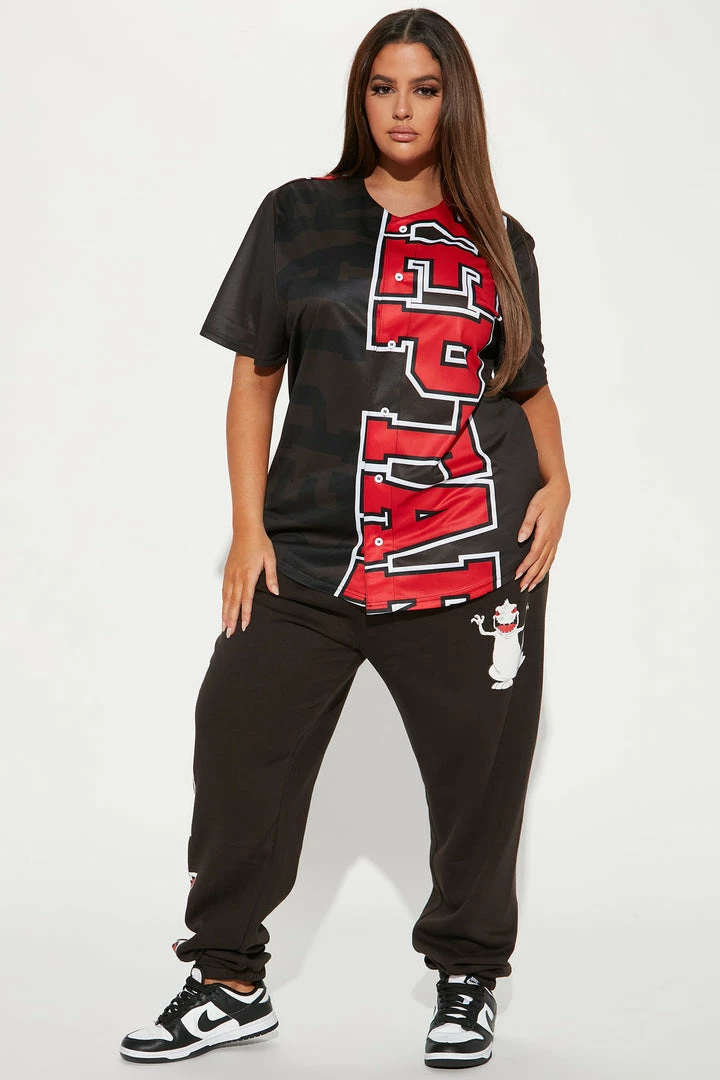 Fashion Nova Reptar Front And Back Screen Jersey Tee - Black Matching Separates