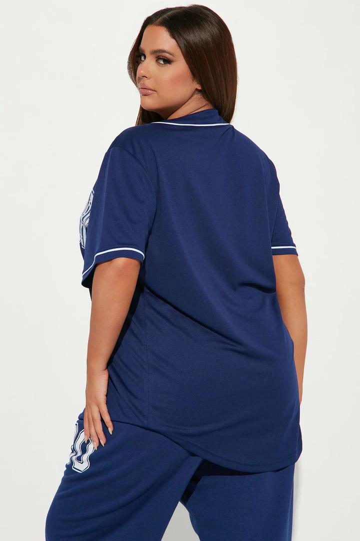 Fashion Nova Love For New York Jersey Tee - Navy