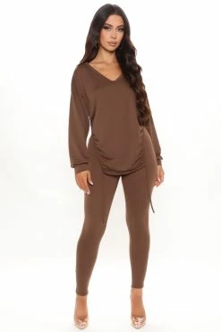 Fashion Nova Everything I Want Legging Set - Brown