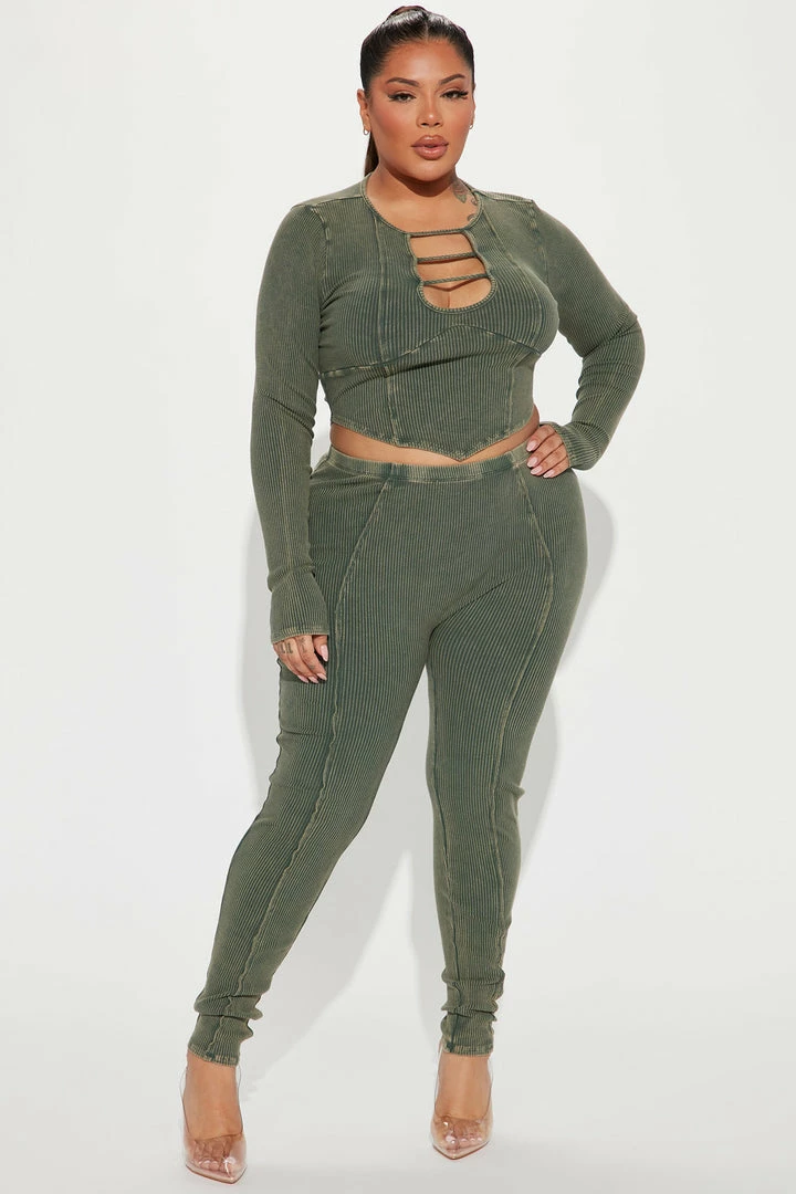 Fashion Nova Janie Legging Set - Olive