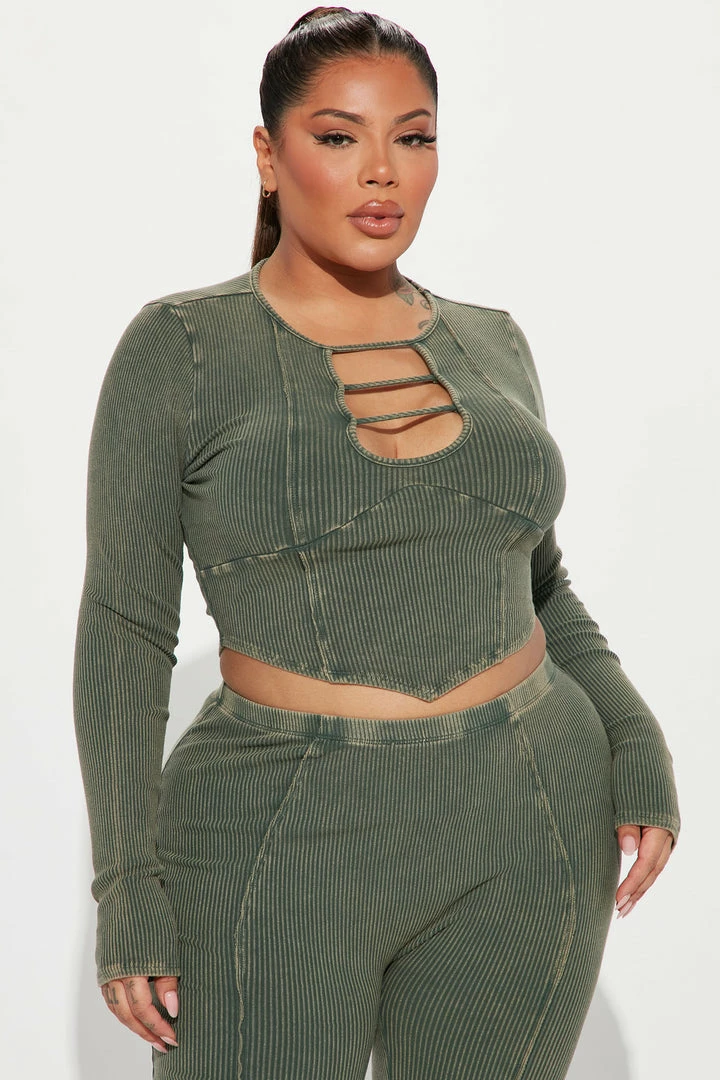 Fashion Nova Janie Legging Set - Olive