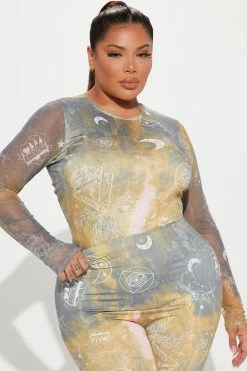 Fashion Nova Always Lucky Legging Set - Mustard/combo