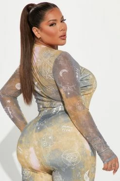 Fashion Nova Always Lucky Legging Set - Mustard/combo