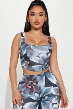 Fashion Nova Wide Leg Sets Floral Moment Pant Set - Black/combo