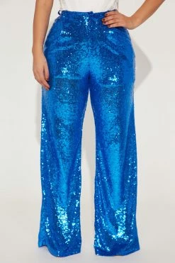 Fashion Nova Sparkle And Shine Sequin Pant - Blue Matching Separates