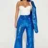 Fashion Nova Sparkle And Shine Sequin Pant - Blue Matching Separates