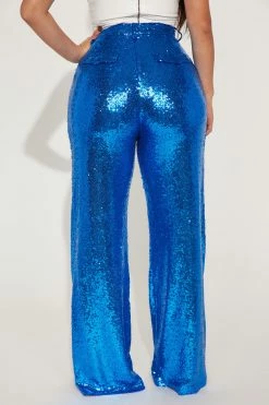Fashion Nova Sparkle And Shine Sequin Pant - Blue Matching Separates