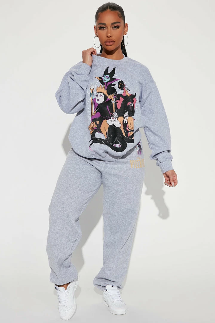 Fashion Nova Disney Villains Jogger Pant - Grey Matching Separates