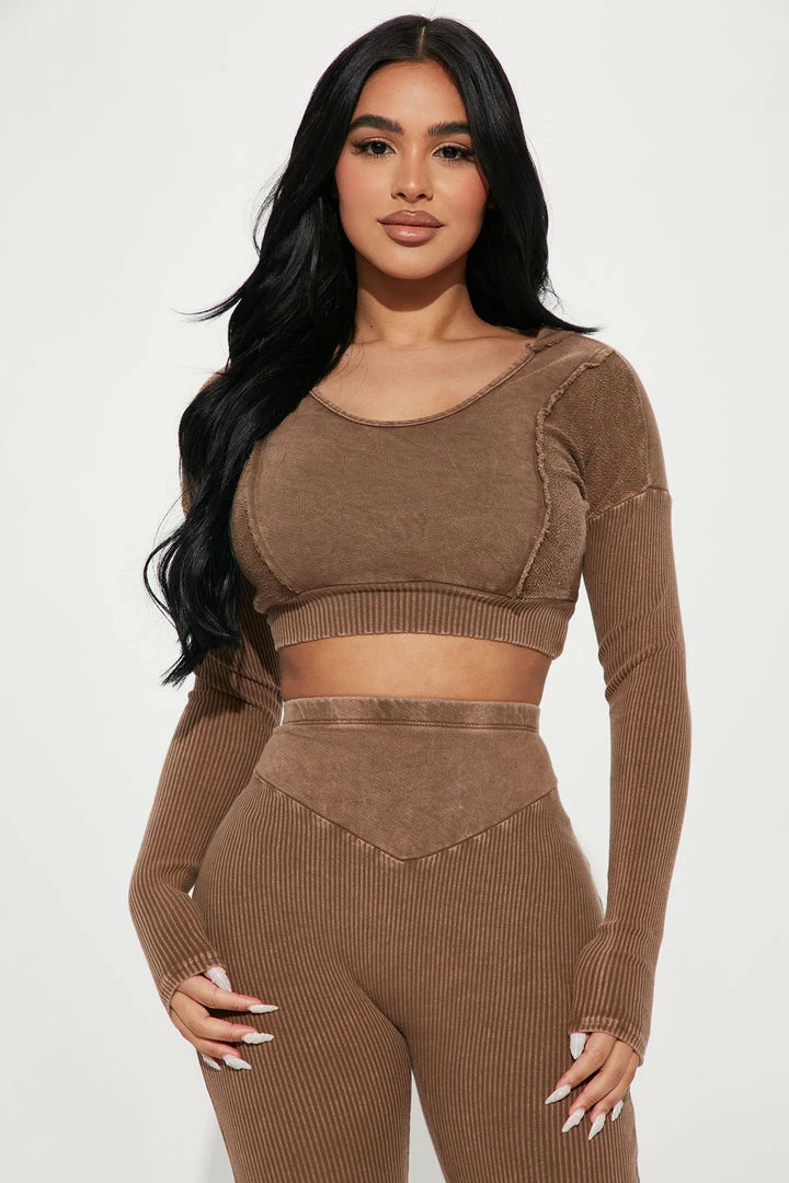 Fashion Nova Legging Sets Naomi Legging Set - Brown