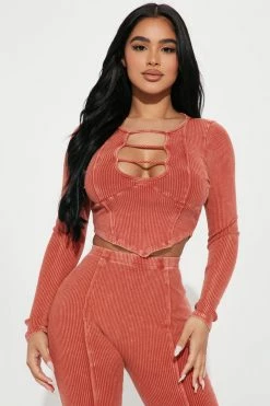 Fashion Nova Legging Sets Janie Legging Set - Rust