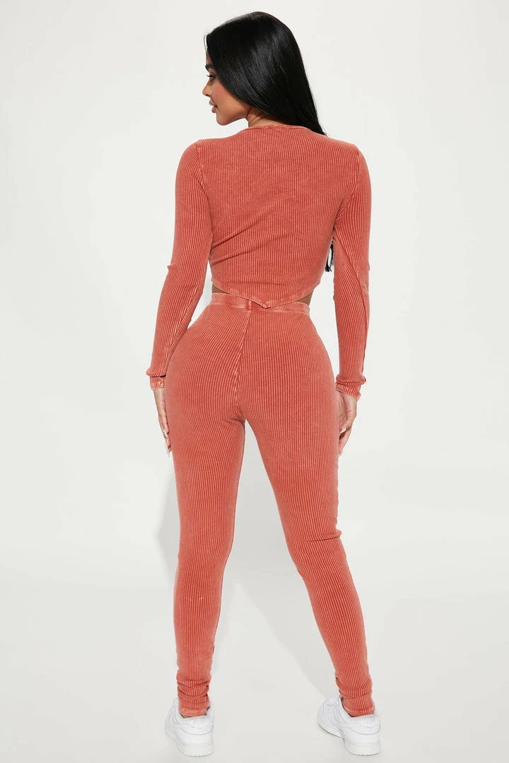 Fashion Nova Legging Sets Janie Legging Set - Rust