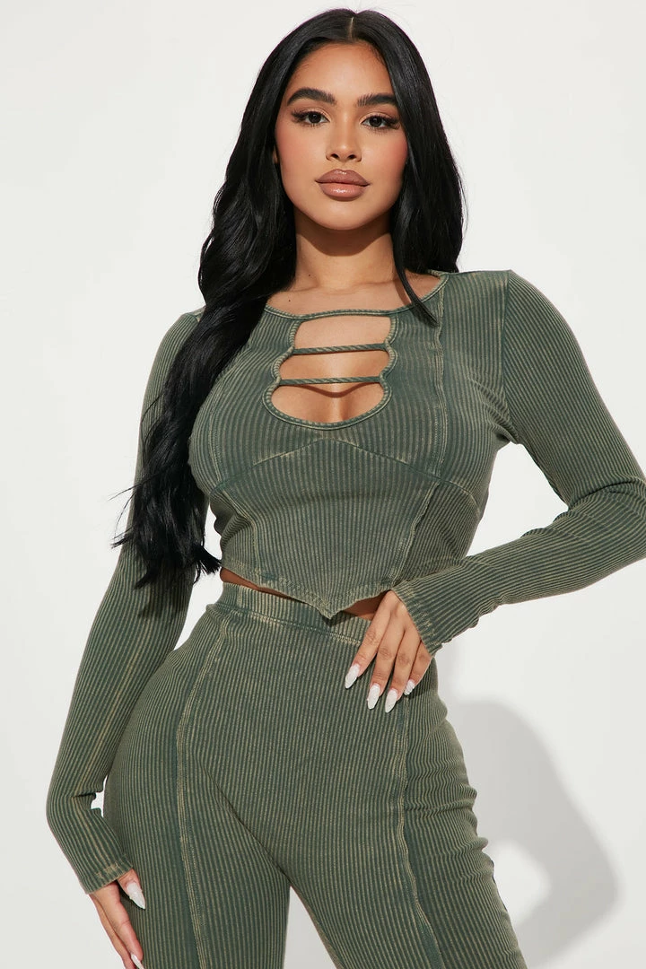 Fashion Nova Janie Legging Set - Olive