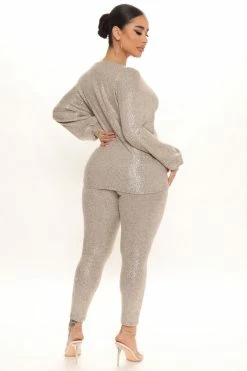 Fashion Nova Legging Sets Zena Hacci Legging Set - Oatmeal