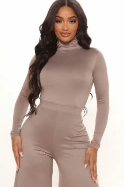 Fashion Nova Drive You Crazy Pant Set - Mocha Wide Leg Sets