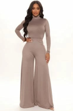 Fashion Nova Drive You Crazy Pant Set - Mocha Wide Leg Sets