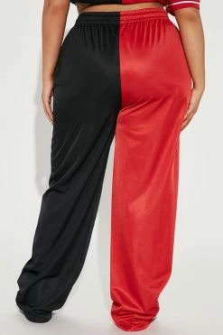 Fashion Nova Atlanta Splice Pant - Red/Black Matching Separates