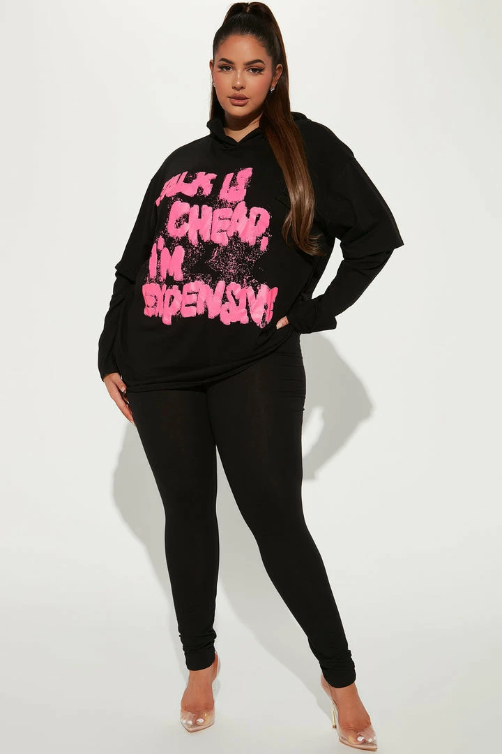 Fashion Nova I'm Expensive Legging Set - Black