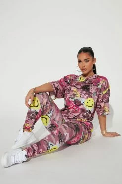 Fashion Nova Legging Sets All Over The Place Legging Set - Mauve/combo