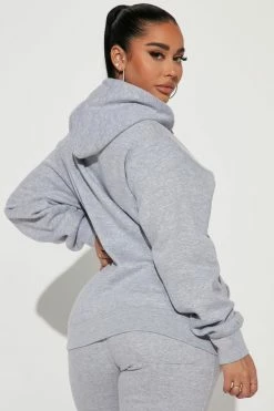 Fashion Nova Ruthless Rebel Hoodie - Heather Grey