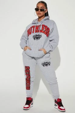 Fashion Nova Matching Separates Ruthless Rebel Jogger - Heather Grey