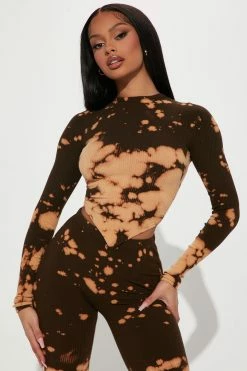 Fashion Nova Legging Sets Feeling Noticed Legging Set - Brown/combo