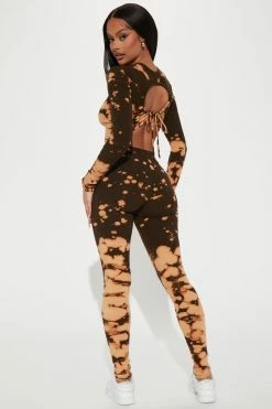 Fashion Nova Legging Sets Feeling Noticed Legging Set - Brown/combo