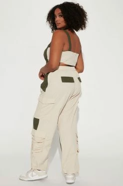 Fashion Nova Wide Leg Sets True Desire Cargo Pant Set - Olive/combo