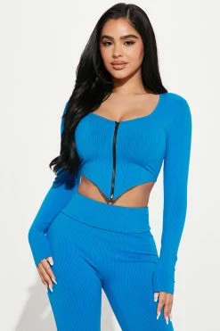 Fashion Nova Analisa Snatched Legging Set - Blue