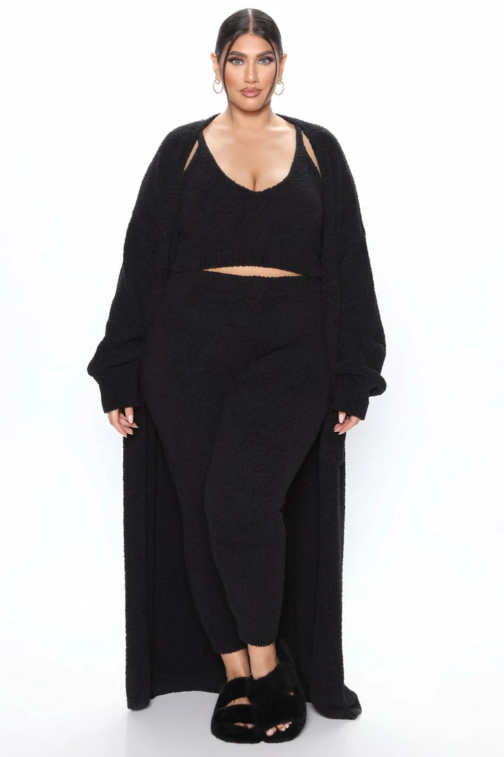 Fashion Nova Living In It 3 Piece Legging Set - Black Legging Sets