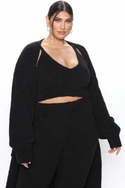 Fashion Nova Living In It 3 Piece Legging Set - Black Legging Sets