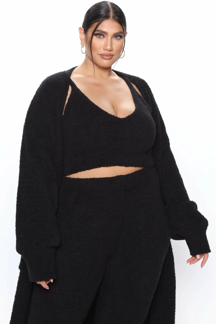 Fashion Nova Living In It 3 Piece Legging Set - Black Legging Sets