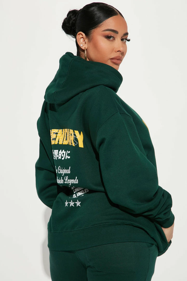 Fashion Nova Worldwide Legends Hoodie - Green Matching Separates