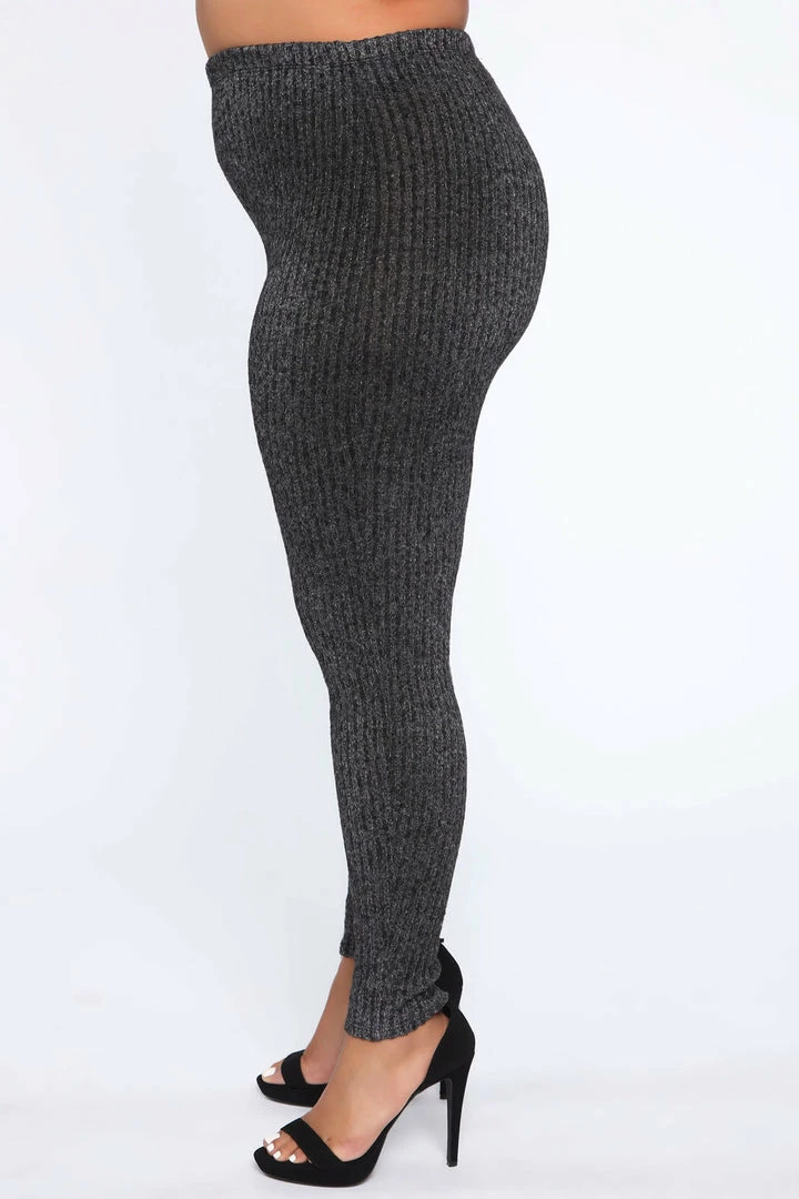 Fashion Nova Legging Sets Feeling The Chill Sweater Set - Charcoal