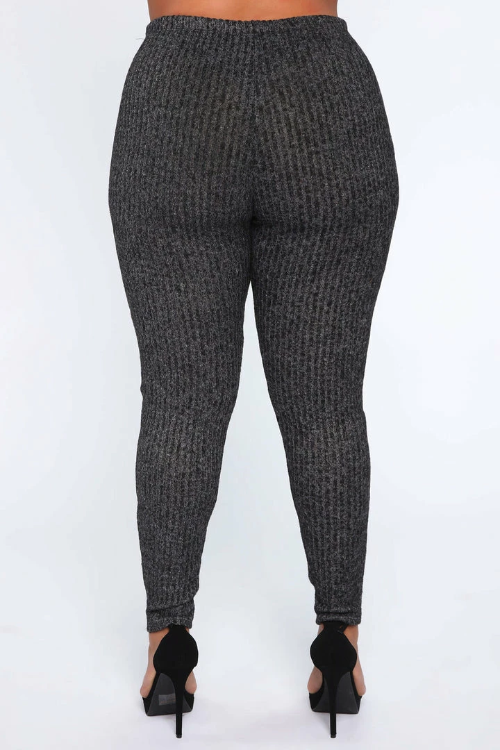 Fashion Nova Legging Sets Feeling The Chill Sweater Set - Charcoal