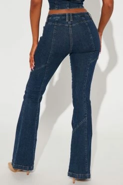 Fashion Nova Ready For It Low Rise Flare Jean - Dark Wash