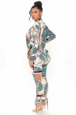 Fashion Nova All About Status Legging Set - Jade/Combo Legging Sets