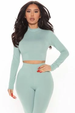 Fashion Nova Meet At My Favorite Spot Legging Set - Teal Legging Sets