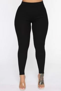 Fashion Nova Wrong Way Sweater Pant Set - Black Legging Sets