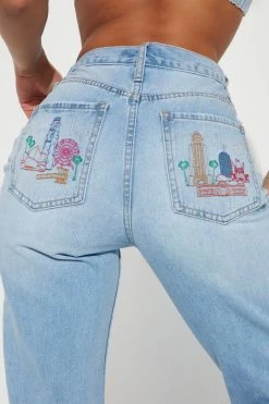 Fashion Nova Matching Separates Streets Of LA Non Stretch Straight Leg Jeans - Light Wash