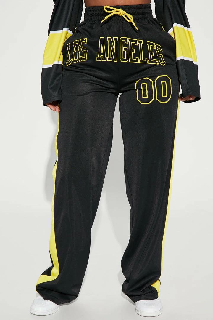 Fashion Nova Matching Separates Los Angeles Sport Pant - Black/Yellow