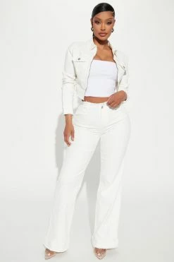 Fashion Nova Matching Separates Start Over Denim Trucker Jacket - White