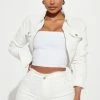 Fashion Nova Matching Separates Start Over Denim Trucker Jacket - White