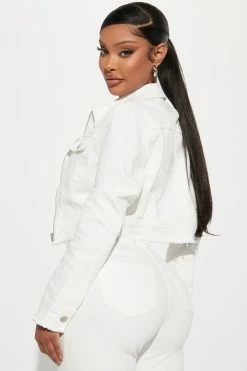 Fashion Nova Matching Separates Start Over Denim Trucker Jacket - White