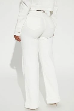 Fashion Nova Matching Separates Start Over Mid Rise Cut Off Waistband Jeans - White