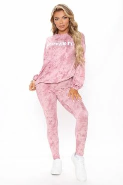 Fashion Nova Chillin Legging Set - Mauve