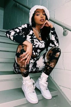 Fashion Nova Best Of Both Worlds Legging Set - Black/combo