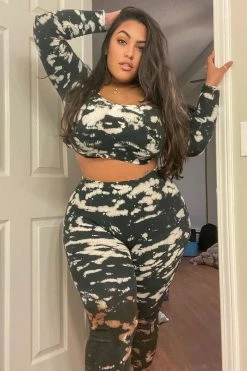 Fashion Nova Best Of Both Worlds Legging Set - Black/combo