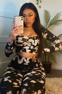 Fashion Nova Best Of Both Worlds Legging Set - Black/combo